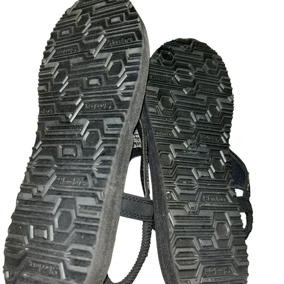 Skechers cali Meditation Rockstar black bling t strap sandals comfort size 7 - Picture 5 of 6